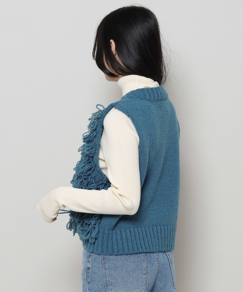 3.3 Field Trip （3.3フィールドトリップ）の「3.3 Field Trip／ループニットベスト　2983545（ベスト・レディース・アイボリー/ブルー/ブラック・FREE）」の4枚目の写真