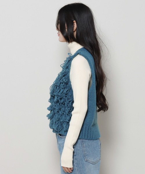 3.3 Field Trip （3.3フィールドトリップ）の「3.3 Field Trip／ループニットベスト　2983545（ベスト・レディース・アイボリー/ブルー/ブラック・FREE）」の7枚目の写真