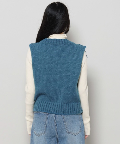 3.3 Field Trip （3.3フィールドトリップ）の「3.3 Field Trip／ループニットベスト　2983545（ベスト・レディース・アイボリー/ブルー/ブラック・FREE）」の8枚目の写真