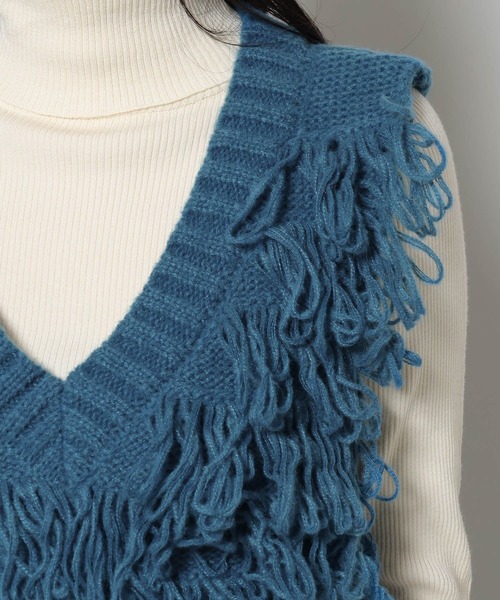 3.3 Field Trip （3.3フィールドトリップ）の「3.3 Field Trip／ループニットベスト　2983545（ベスト・レディース・アイボリー/ブルー/ブラック・FREE）」の9枚目の写真