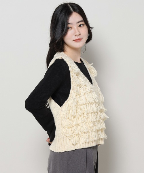 3.3 Field Trip （3.3フィールドトリップ）の「3.3 Field Trip／ループニットベスト　2983545（ベスト・レディース・アイボリー/ブルー/ブラック・FREE）」の21枚目の写真