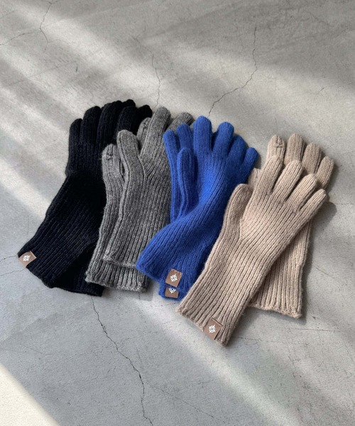 CANAL JEAN（キャナルジーン）の「El mar　ホールタッチニットグローブ（手袋・レディース・ベージュ/ブラック/グレー/ブルー・ONE SIZE）」の5枚目の写真