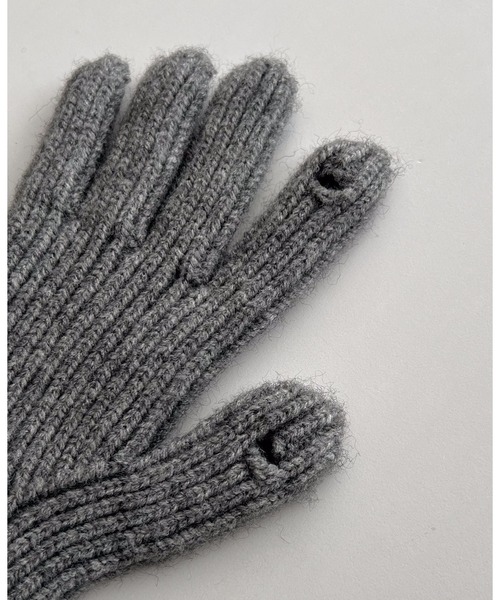CANAL JEAN（キャナルジーン）の「El mar　ホールタッチニットグローブ（手袋・レディース・ベージュ/ブラック/グレー/ブルー・ONE SIZE）」の14枚目の写真