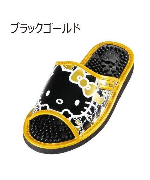 Mayree（メイリー）の「【Sanrio】ハローキティレディスバックキティ柄ヘルシーサンダル(MA)（サンダル・レディース・ホワイト/ブラック×ゴールド/ブラック×ピンク/ゴールド・M/L）」の2枚目の写真