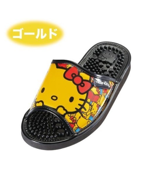 Mayree（メイリー）の「【Sanrio】ハローキティレディスバックキティ柄ヘルシーサンダル(MA)（サンダル・レディース・ホワイト/ブラック×ゴールド/ブラック×ピンク/ゴールド・M/L）」の4枚目の写真