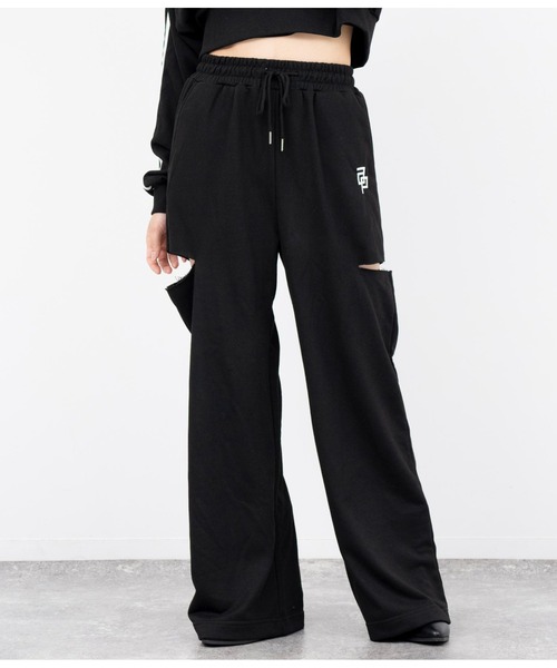 ANAP（アナップ）の「クロップド裏毛スウェットトレーナー×ワイドパンツセットアップ（スウェット・レディース・マルチ/ライトグレー/ブラック・FREE）」の13枚目の写真