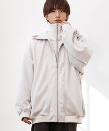 【MinoriTY】ダブルジップオーバーサイズモードパーカー ファスナーフーディー ビッグシルエット メンズ フルジップ 秋服