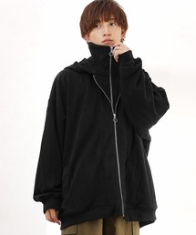 【MinoriTY】ダブルジップオーバーサイズモードパーカー ファスナーフーディー ビッグシルエット メンズ フルジップ 秋服