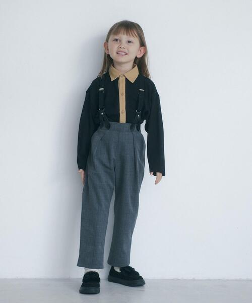 green label relaxing（グリーンレーベルリラクシング）の「TJ ジャカード×細コール 羽織り 100cm-130cm（シャツ/ブラウス・キッズ・ブラック/ライム・XS110/S130）」の11枚目の写真