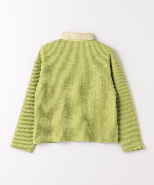 green label relaxing（グリーンレーベルリラクシング）の「TJ ジャカード×細コール 羽織り 100cm-130cm（シャツ/ブラウス・キッズ・ブラック/ライム・XS110/S130）」の9枚目の写真