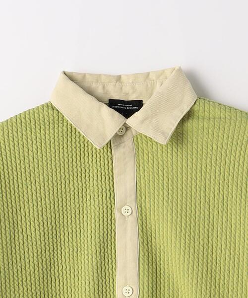 green label relaxing（グリーンレーベルリラクシング）の「TJ ジャカード×細コール 羽織り 100cm-130cm（シャツ/ブラウス・キッズ・ブラック/ライム・XS110/S130）」の6枚目の写真