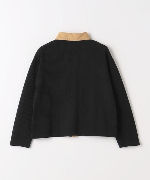 green label relaxing（グリーンレーベルリラクシング）の「TJ ジャカード×細コール 羽織り 100cm-130cm（シャツ/ブラウス・キッズ・ブラック/ライム・XS110/S130）」の8枚目の写真