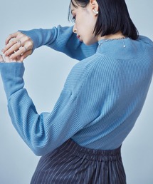 Fashion Letter | アクリルリブニット バルーンスリーブ ハイネックプルオーバー(ニット/セーター)