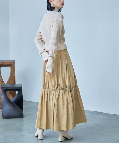 Fashion Letter(ファッションレター)の「アクリルリブニット バルーンスリーブ ハイネックプルオーバー(ニット/セーター・レディース・グレー/ブルー/アイボリー/ライトベージュ/ブラック・M)」の11枚目の写真