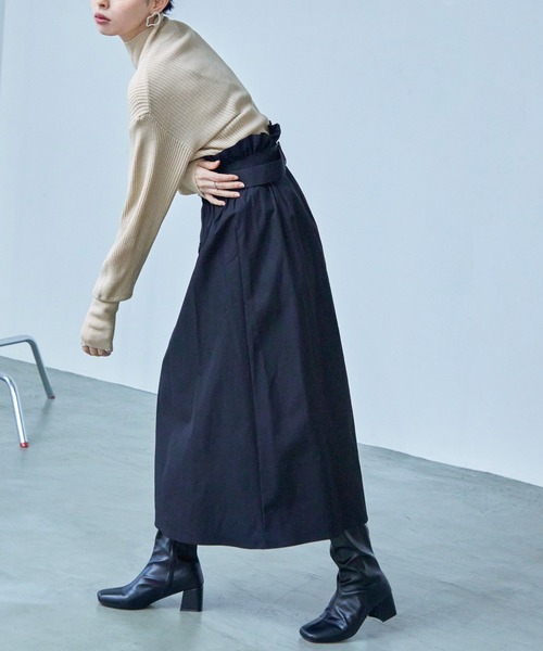 Fashion Letter(ファッションレター)の「アクリルリブニット バルーンスリーブ ハイネックプルオーバー(ニット/セーター・レディース・グレー/ブルー/アイボリー/ライトベージュ/ブラック・M)」の18枚目の写真