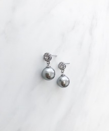 サークルビジューパールモチーフピアス