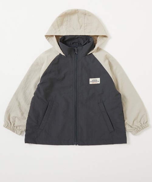 撥水 ナイロン 配色ラグラン ウインドブレーカー（ナイロン