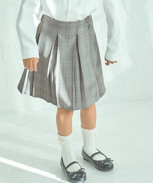 ROPE' PICNIC(ロペピクニック)の「【KIDS】チェック柄ボックスプリーツスカート/セレモニー(スカート・キッズ・ライトグレー・140/120/110/130/150)」の6枚目の写真