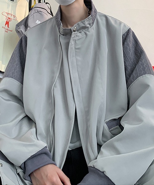 Ressaca(レサーカ)の「ニット切替デザイントラックジャケットブルゾン スタンドカラー オーバーサイズ(ブルゾン・メンズ・ブラック/グレー・M/L/XL)」の17枚目の写真