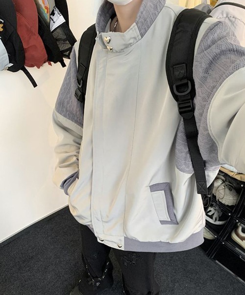 Ressaca(レサーカ)の「ニット切替デザイントラックジャケットブルゾン スタンドカラー オーバーサイズ(ブルゾン・メンズ・ブラック/グレー・M/L/XL)」の19枚目の写真