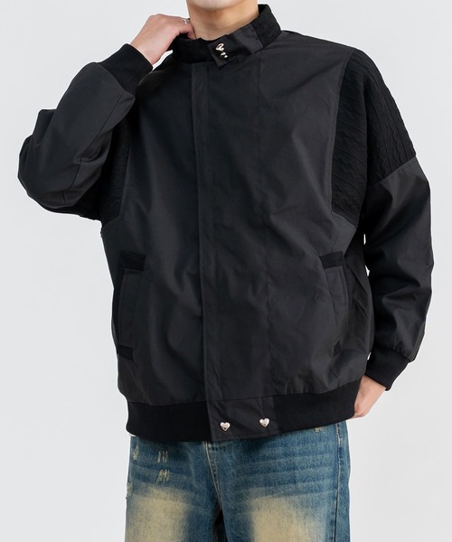 Ressaca(レサーカ)の「ニット切替デザイントラックジャケットブルゾン スタンドカラー オーバーサイズ(ブルゾン・メンズ・ブラック/グレー・M/L/XL)」の20枚目の写真