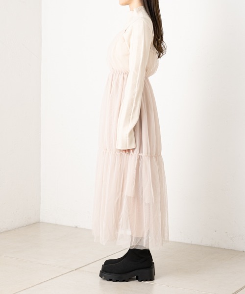 Wジップニット+チュールキャミワンピースSET（ワンピース）｜Chico