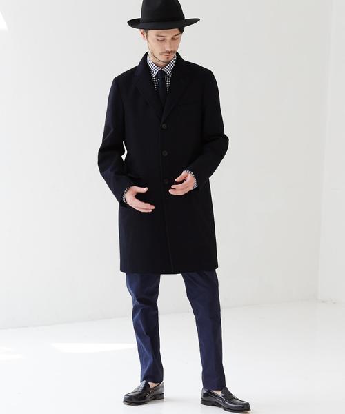 green label relaxing(グリーンレーベルリラクシング)の「INTESPRA/MELTON チェスターコート(チェスターコート・メンズ・ブラック/ライトグレー/ネイビー/その他1・X-LARGE/X-SMALL/SMALL/LARGE/MEDIUM)」の8枚目の写真