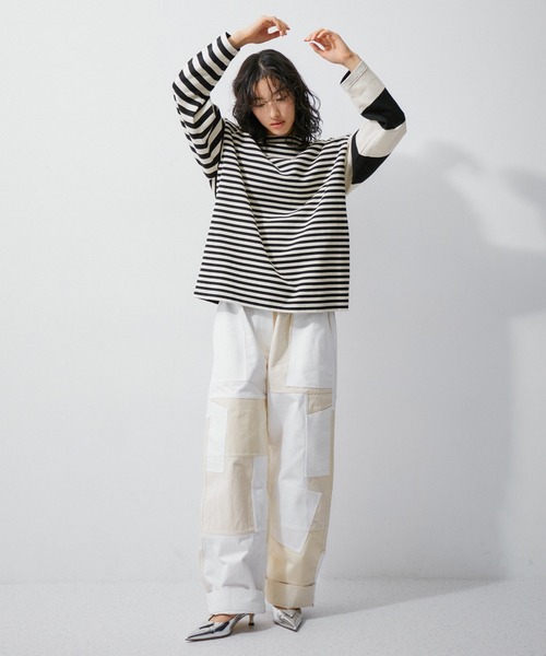 ADAM ET ROPE'（アダムエロペ）の「【G.F.G.S. for ADAM ET ROPE'】別注ボートネックボーダー（Tシャツ/カットソー・レディース・ブラック系その他/ピンク/ブルー/ブラック・FREE）」の6枚目の写真