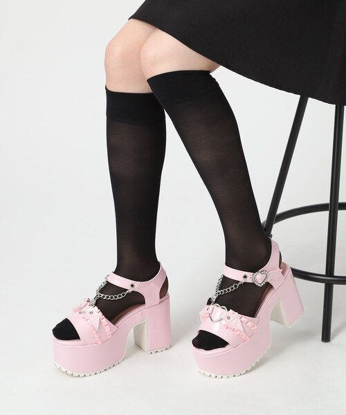 cs T&P(シーエスティーアンドピー)の「厚底羽つきハートサンダル 24SS(サンダル・レディース・ブルー系1/ブラック系1/ピンク系6/ホワイト系2・M/S/LL/L)」の10枚目の写真