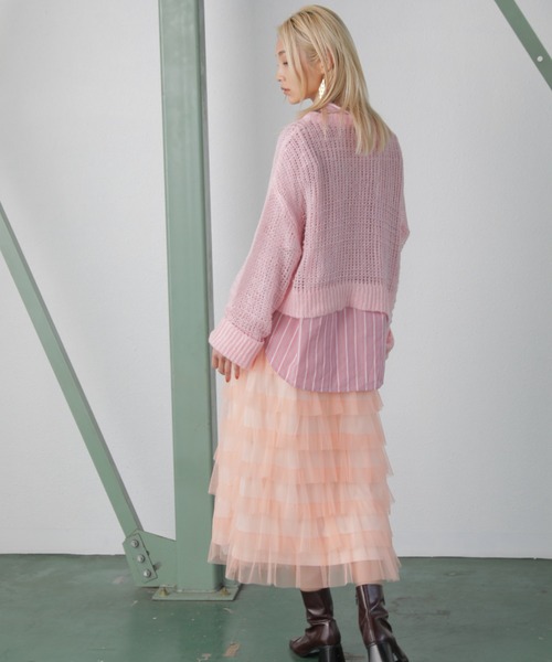 ROSE BUD（ローズバッド）の「チュールフリルスカート（スカート・レディース・グレー/ピンク/グリーン・FREE）」の15枚目の写真