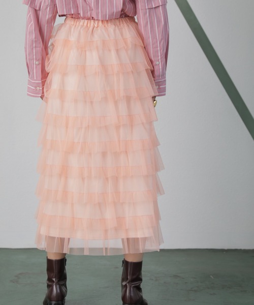 ROSE BUD（ローズバッド）の「チュールフリルスカート（スカート・レディース・グレー/ピンク/グリーン・FREE）」の19枚目の写真