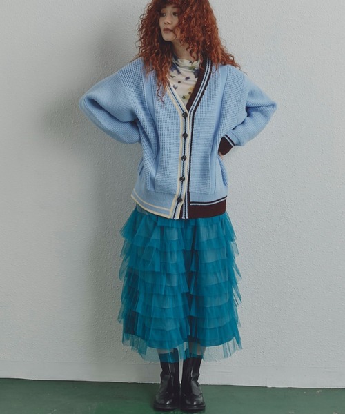 ROSE BUD（ローズバッド）の「チュールフリルスカート（スカート・レディース・グレー/ピンク/グリーン・FREE）」の10枚目の写真