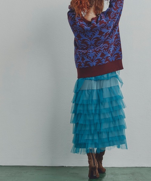 ROSE BUD（ローズバッド）の「チュールフリルスカート（スカート・レディース・グレー/ピンク/グリーン・FREE）」の13枚目の写真