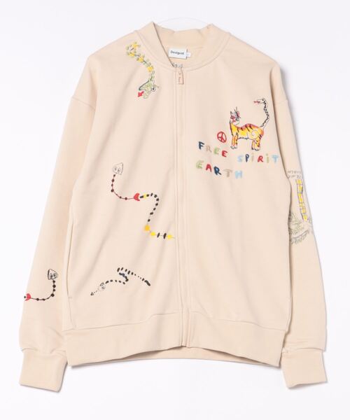 セール】刺繍 スウェットボンバージャケット（スウェット）｜Desigual