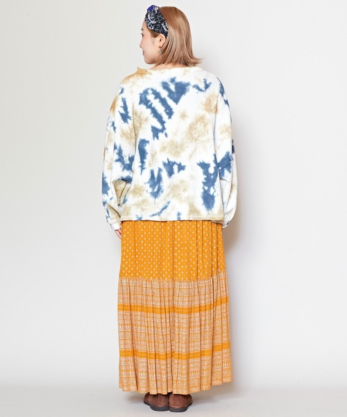 チャイハネ（チャイハネ）の「【チャイハネ】エスニックプリント ティアードロングスカート（スカート・レディース・ベージュ/ブラック/グリーン/オレンジ/ピンク・FREE）」の16枚目の写真