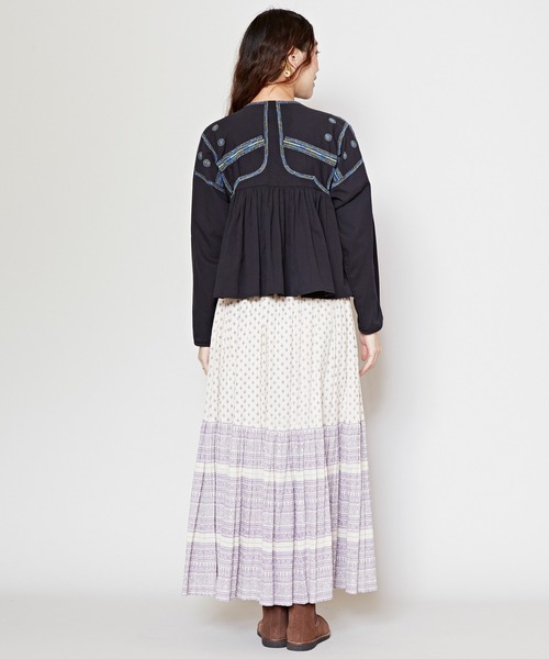 チャイハネ（チャイハネ）の「【チャイハネ】エスニックプリント ティアードロングスカート（スカート・レディース・ベージュ/ブラック/グリーン/オレンジ/ピンク・FREE）」の22枚目の写真