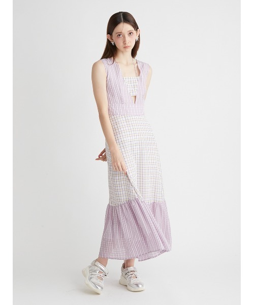 FURFUR（ファーファー）の「チェック柄ワンピース（ワンピース・レディース・ブラック/ラベンダー/ホワイト・FREE）」の17枚目の写真