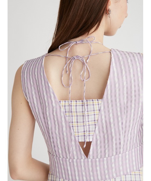 FURFUR（ファーファー）の「チェック柄ワンピース（ワンピース・レディース・ブラック/ラベンダー/ホワイト・FREE）」の11枚目の写真