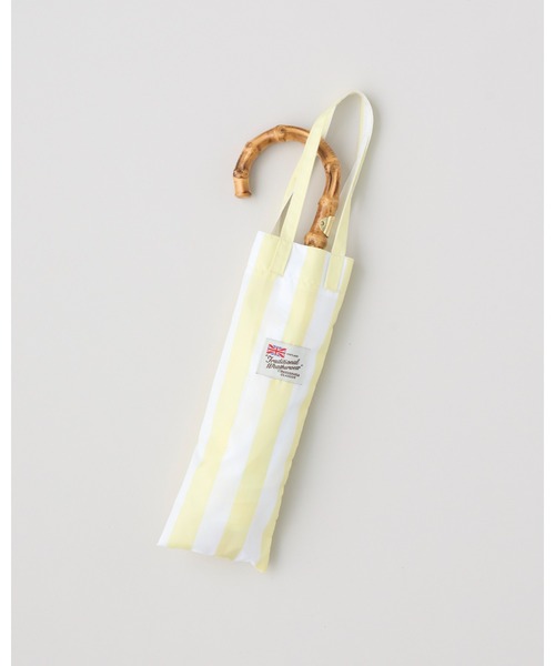 Traditional Weatherwear（トラディショナルウェザーウェア）の「【軽量】FOLDING BAMBOO MINI（折りたたみ傘・レディース・ネイビー×ホワイト/イエロー/ブルー・F）」の19枚目の写真