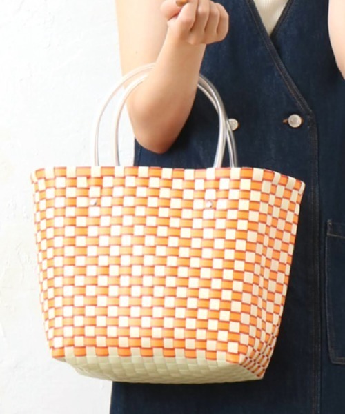 polka polka（ポルカポルカ）の「polka polka / ポルカポルカ テープ編み込みバッグ 652 4661234 SDI（トートバッグ・レディース・イエロー/オレンジ/グリーン/ブルー・FREE）」の4枚目の写真
