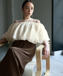 girl（ガール）の「オーガンジーバルーンヘムトップス・ノースリーブワンピースセット ロング 結婚式 ワンピース パーティードレス オケージョンドレス お呼ばれ 二次会 成人式 同窓会 謝恩会（ドレス）」