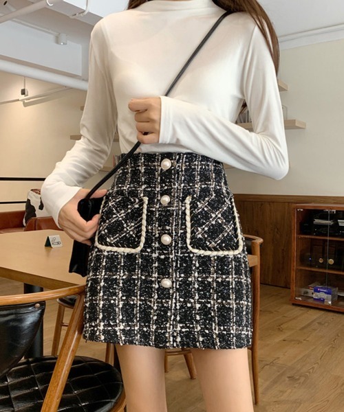 Miniministore(ミニミニストア)の「ツイードスカート レディース(スカート・レディース・ブラック/ダークベージュ・L/S/M/XL)」の8枚目の写真