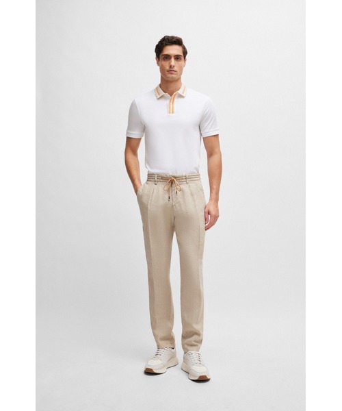 BOSS（ボス）の「コントラストストライプ シルケットコットン ポロシャツ（ポロシャツ・メンズ・ダークブルー/ホワイト/ライトブルー・XL/S/L/M/XXL/XXXL）」の5枚目の写真