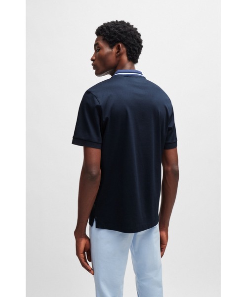 BOSS（ボス）の「コントラストストライプ シルケットコットン ポロシャツ（ポロシャツ・メンズ・ダークブルー/ホワイト/ライトブルー・XL/S/L/M/XXL/XXXL）」の10枚目の写真