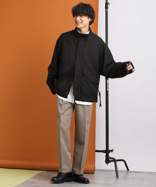 RAGEBLUE（レイジブルー）の「サイドジップスリット/スタンドネックシルキーツイルショートブルゾン（ブルゾン・メンズ・ライトグレー/グレー/ブラック/グリーン・MEDIUM/LARGE）」の8枚目の写真