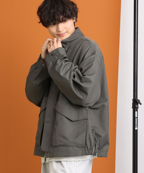 RAGEBLUE（レイジブルー）の「サイドジップスリット/スタンドネックシルキーツイルショートブルゾン（ブルゾン・メンズ・ライトグレー/グレー/ブラック/グリーン・MEDIUM/LARGE）」の19枚目の写真