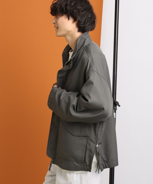 RAGEBLUE（レイジブルー）の「サイドジップスリット/スタンドネックシルキーツイルショートブルゾン（ブルゾン・メンズ・ライトグレー/グレー/ブラック/グリーン・MEDIUM/LARGE）」の20枚目の写真