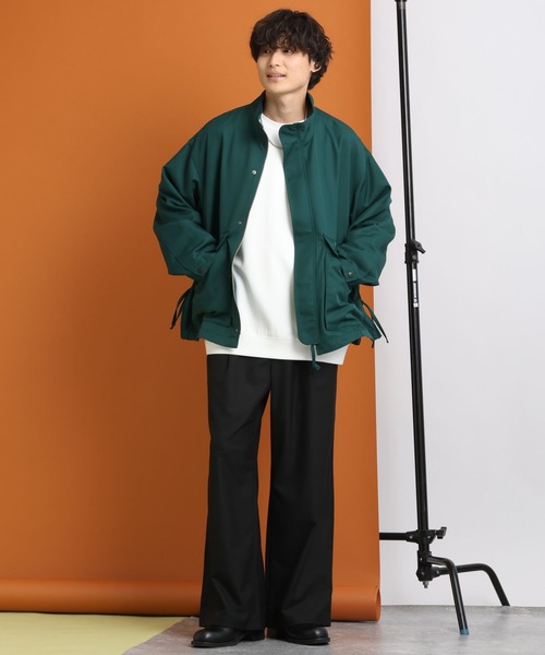 RAGEBLUE（レイジブルー）の「サイドジップスリット/スタンドネックシルキーツイルショートブルゾン（ブルゾン・メンズ・ライトグレー/グレー/ブラック/グリーン・MEDIUM/LARGE）」の21枚目の写真