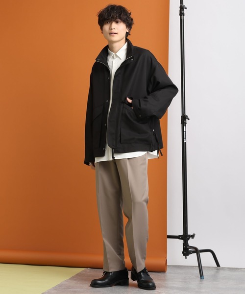 RAGEBLUE（レイジブルー）の「サイドジップスリット/スタンドネックシルキーツイルショートブルゾン（ブルゾン・メンズ・ライトグレー/グレー/ブラック/グリーン・MEDIUM/LARGE）」の7枚目の写真