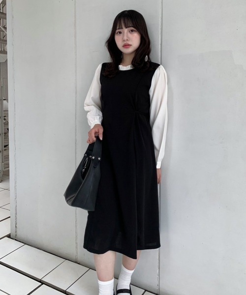 SHEPP(シープ)の「ドッキング フリルネックロングワンピース(ワンピース・レディース・ブラック・L/M/XXL/XL)」の13枚目の写真